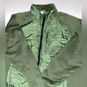 Orvis Full Zip Jacket Mixed Media Olive Green Quilted Lightweight Size XXL. BB-9